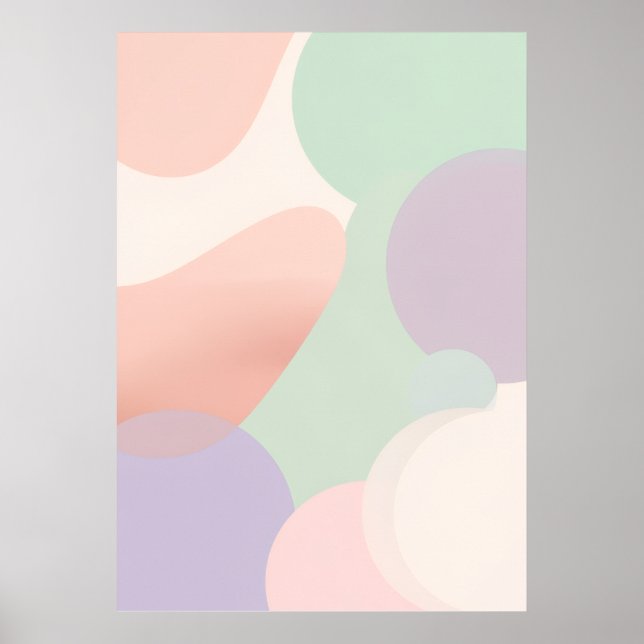 Pastel Abstract Blob Poster | Boho Organic Shapes (Front)