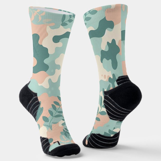 Pastel Abstract Camouflage Socks (Angled)