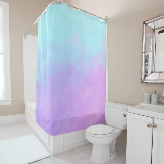 Pastel Abstract Clouds Shower Curtain (In Situ)