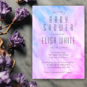 Pastel Abstract Elegant Chic CUSTOM BABY SHOWER Invitation