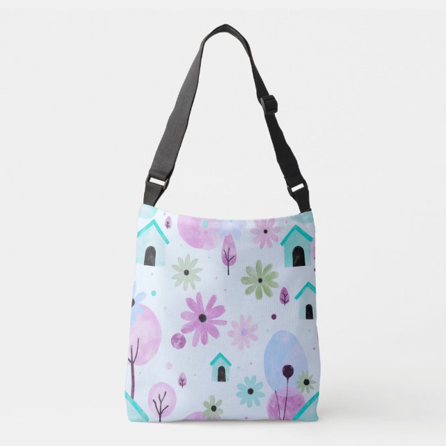 Pastel Abstract Floral Tote (Front)