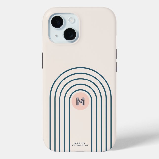 Pastel Abstract Geometric Lines Arches  Case-Mate iPhone Case (Back)