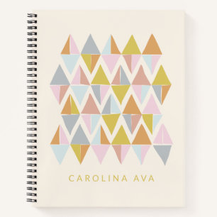 Pastel Abstract Geometric Pattern Personalised  Notebook