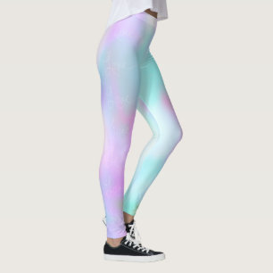 Pastel Abstract Love Hand Lettering Hearts Leggings