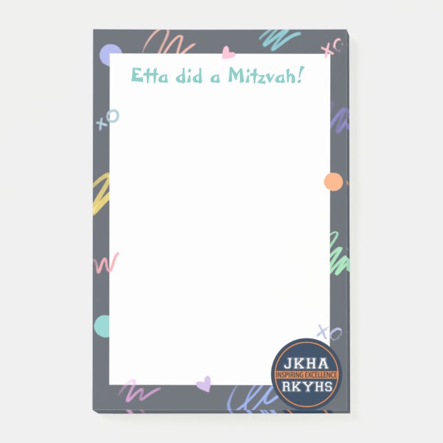 Pastel Abstract Mitzvah Post-it Notes (Front)