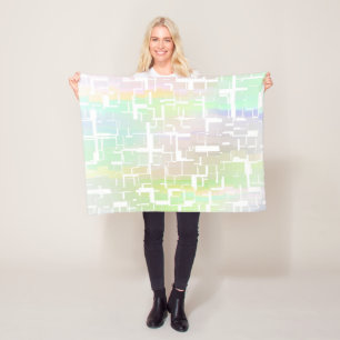 Pastel Abstract Multicolored Pattern Fleece Blanket