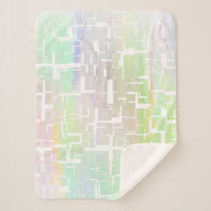 Pastel Abstract Multicolored Pattern Sherpa Blanket