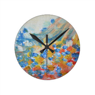 Oil Pastels Wall Clocks | Zazzle.com.au