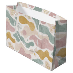 Pastel Abstract Organic Shapes Pattern Large Gift Bag