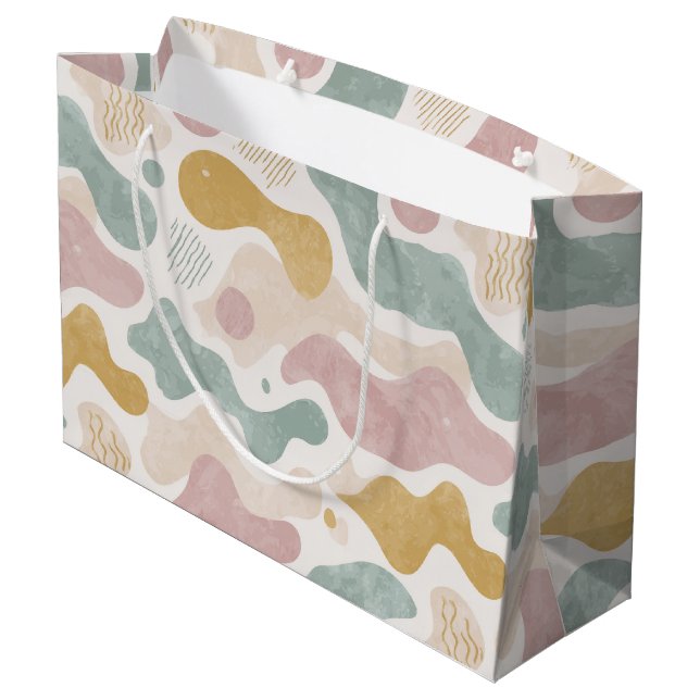 Pastel Abstract Organic Shapes Pattern  Large Gift Bag (Back Angled)
