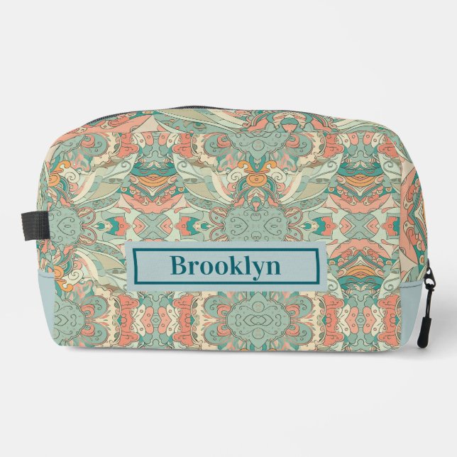 Pastel Abstract Paisley Pattern Toiletry Bag (Front)