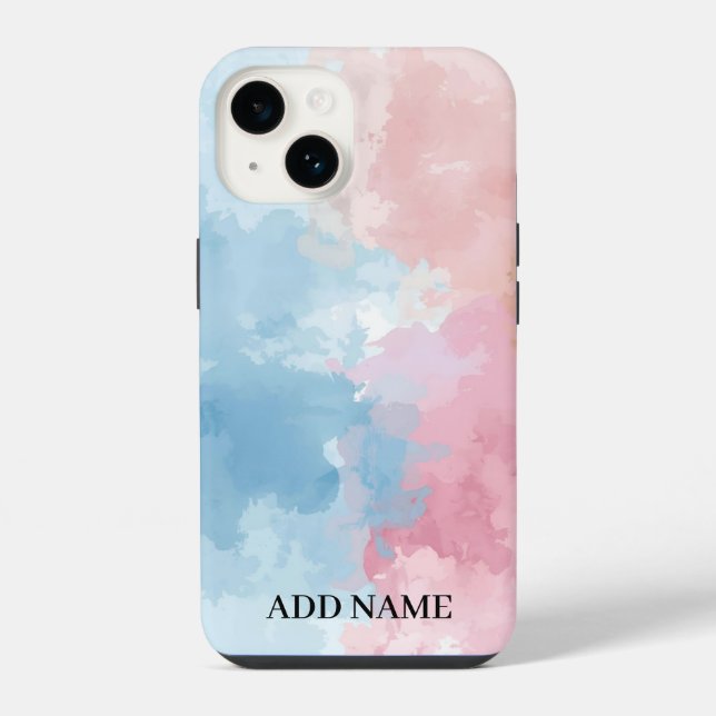 Pastel Abstract Phone Case – Personalised Watercol (Back)