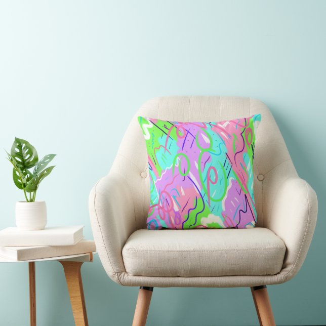 Pastel Abstract Pop Art  Cushion (Chair)