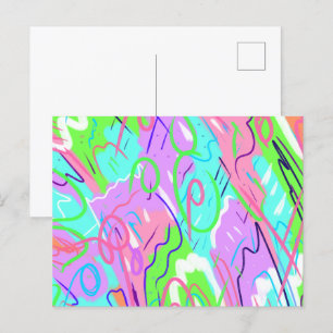 Pastel Abstract Pop Art Postcard