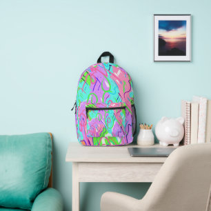 Pastel Abstract Pop Art Printed Backpack