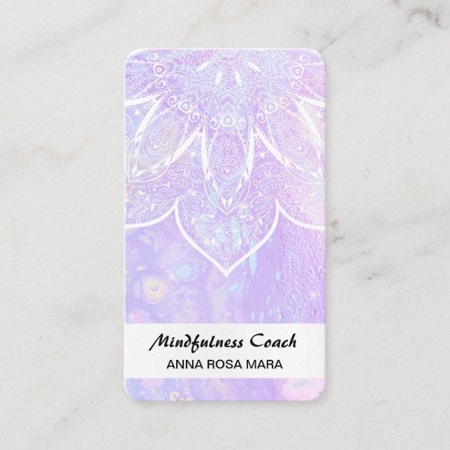 *~* Pastel Abstract QR code Mandala Foil AP2 Business Card (Front)