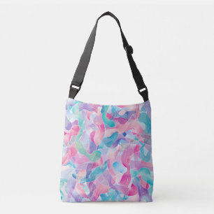 Pastel Abstract Ribbon Pattern Crossbody Bag