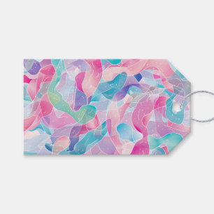 Pastel Abstract Ribbon Pattern Gift Tags