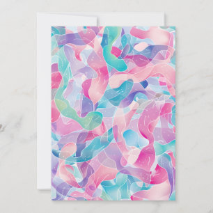 Pastel Abstract Ribbon Pattern Holiday Card