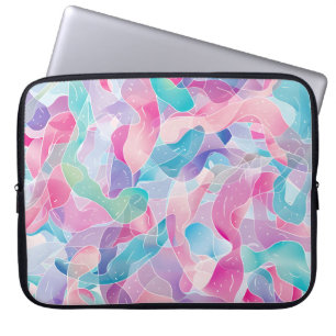 Pastel Abstract Ribbon Pattern Laptop Sleeve