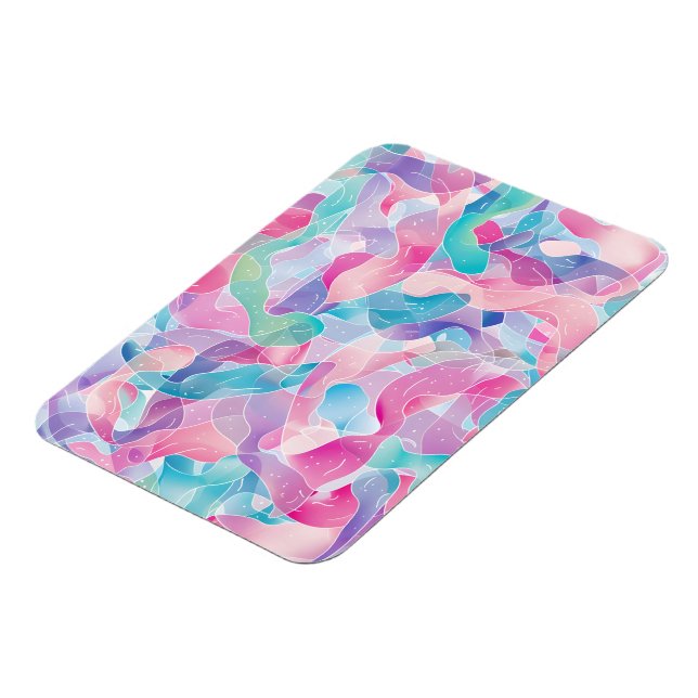 Pastel Abstract Ribbon Pattern Magnet (Left Side)