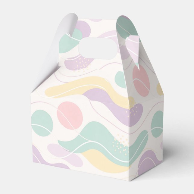 Pastel Abstract Seamless Pattern Waves and Circles Favour Box (Front Side)