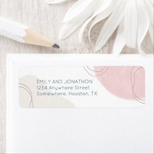 Pastel Abstract Shapes Lines Name Return Address Label