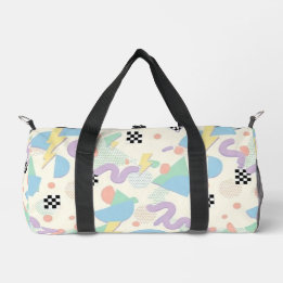Pastel Abstract Shapes Pattern Design Duffle Bag