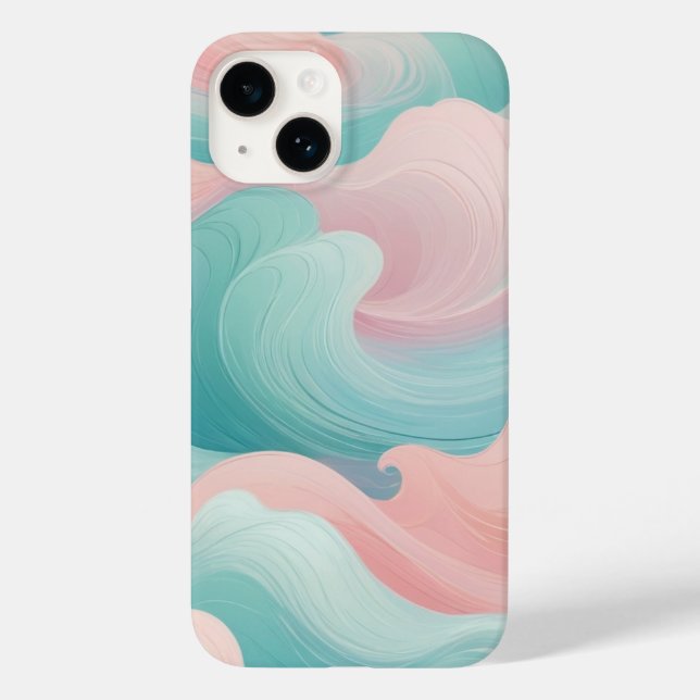 Pastel Abstract Swirl iPhone Case 14 (Back)