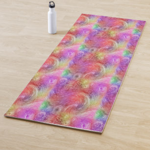 Pastel Abstract Swirl Oil Paint Pattern Yoga Mat