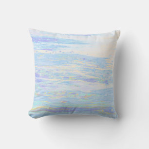 *~* Pastel Abstract Turquoise Baby Blue White Cushion