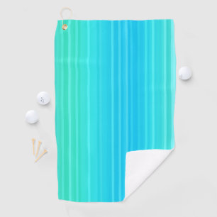 Pastel Abstract Turquoise Blue Green Stripes Golf Towel