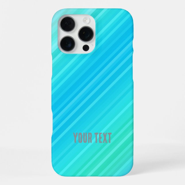 Pastel Abstract Turquoise Blue Green Stripes iPhone Case (Back)
