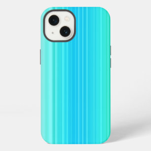 Pastel Abstract Turquoise Blue Green Stripes iPhone 13 Case