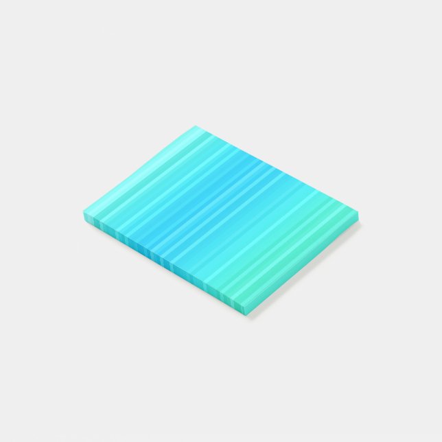 Pastel Abstract Turquoise Blue Green Stripes Post-it Notes (Angled)
