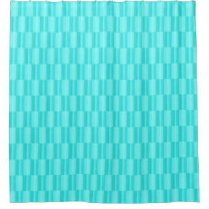 Pastel Abstract Turquoise Blue Green Stripes Shower Curtain
