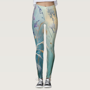 Pastel Abstract Whispers of Nature, Grasses II Leggings