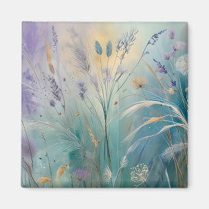 Pastel Abstract Whispers of Nature, Grasses II Magnet