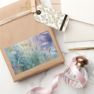 Pastel Abstract Whispers of Nature, Grasses II Rectangular Sticker