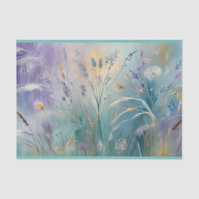 Pastel Abstract Whispers of Nature, Grasses II Tissue Paper (Front)