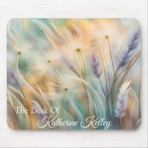 Pastel Abstract Whispers of Nature, Grasses Mouse Pad