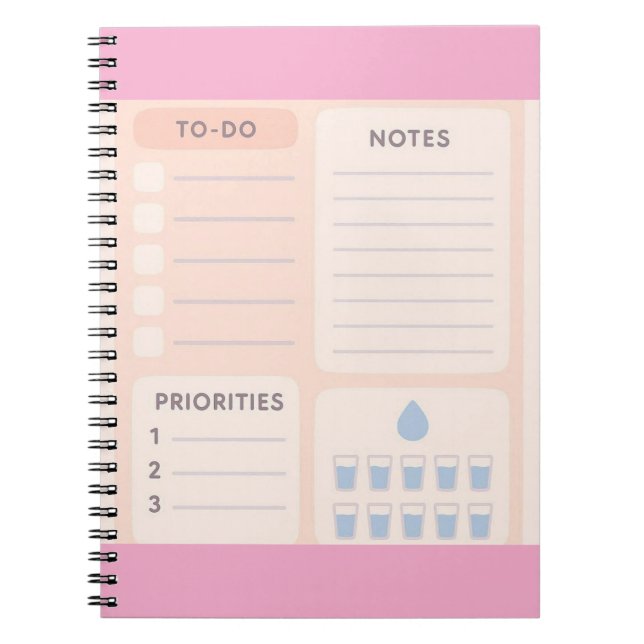 Pastel Aesthetic Daily Planner Notebook (Front)