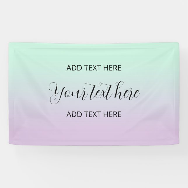 Pastel Aesthetic Mint And Lilac Gradient Ombre   Banner (Horizontal)