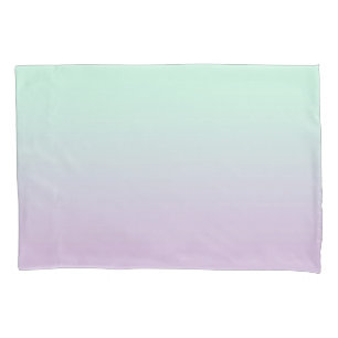 Pastel Aesthetic Mint And Lilac Gradient Ombre  Pillowcase
