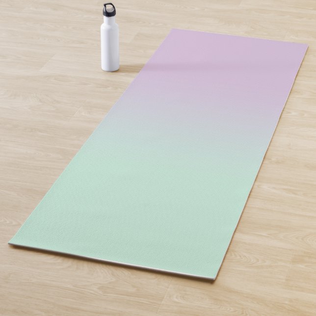 Pastel Aesthetic Mint And Lilac Gradient Ombre  Yoga Mat (In Situ)