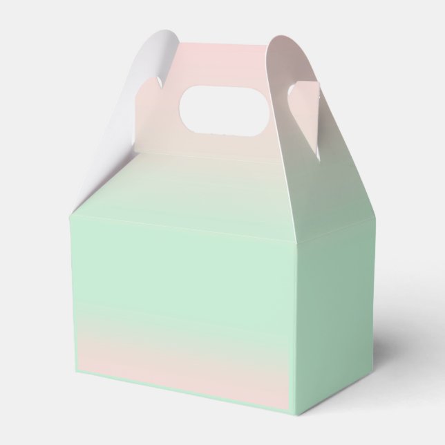 Pastel Aesthetic Muted Gradient Pink Mint Green   Favour Box (Front Side)