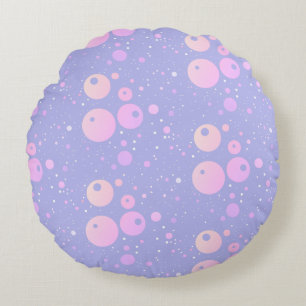 Pastel aesthetic purple dots pattern  round cushion