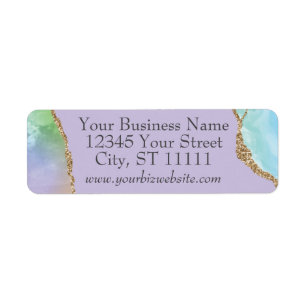 Pastel Agate Border Business Return Address Label