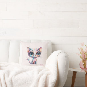 Pastel Alcohol Ink Cat Cushion