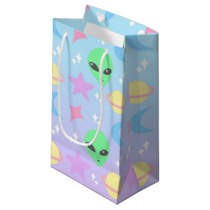 Pastel Alien Pattern Small Gift Bag